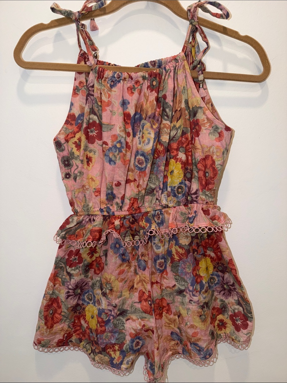 Zimmermann Pink Floral Girls' One-Piece Romper